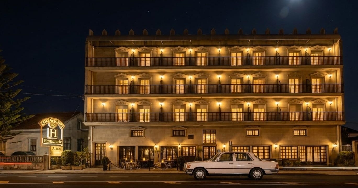 Fachada de noche
